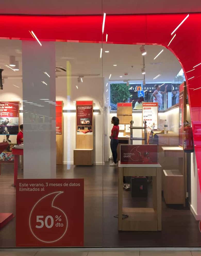 Promoción en el punto de venta de Vodafone