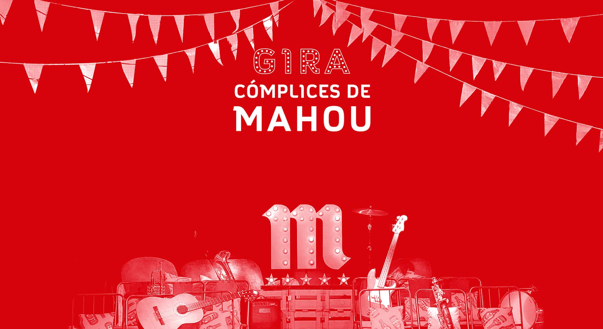 Impresión gráfica de gran formato para el evento Cómplices de Mahou