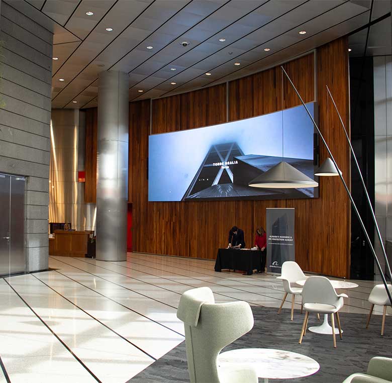 videowall digital gran formato edificio inteligente