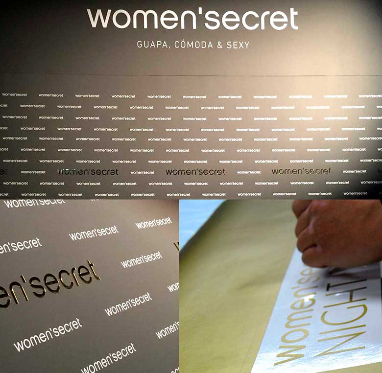 Women' Secret producción impresión digital photocall para evento en Madrid