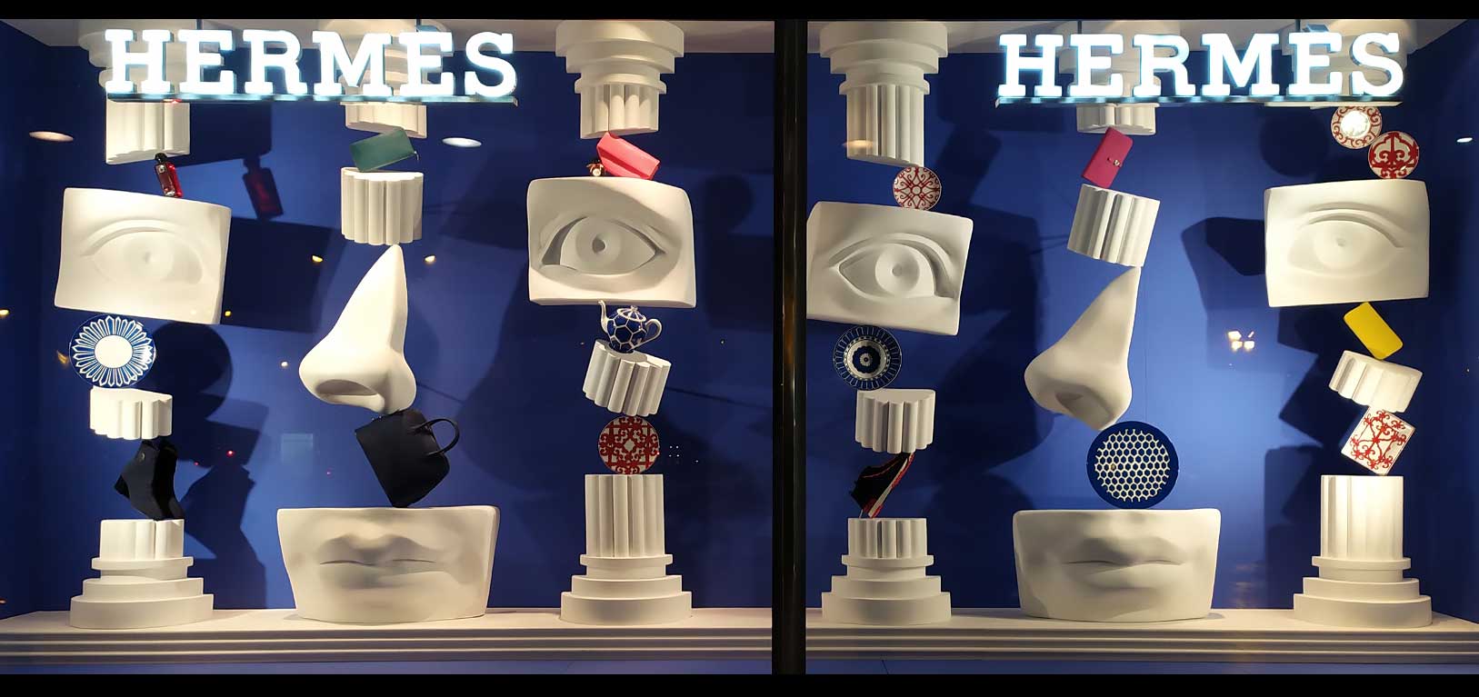 Equilibrio con objetos fabricados en poliespan para Hermès