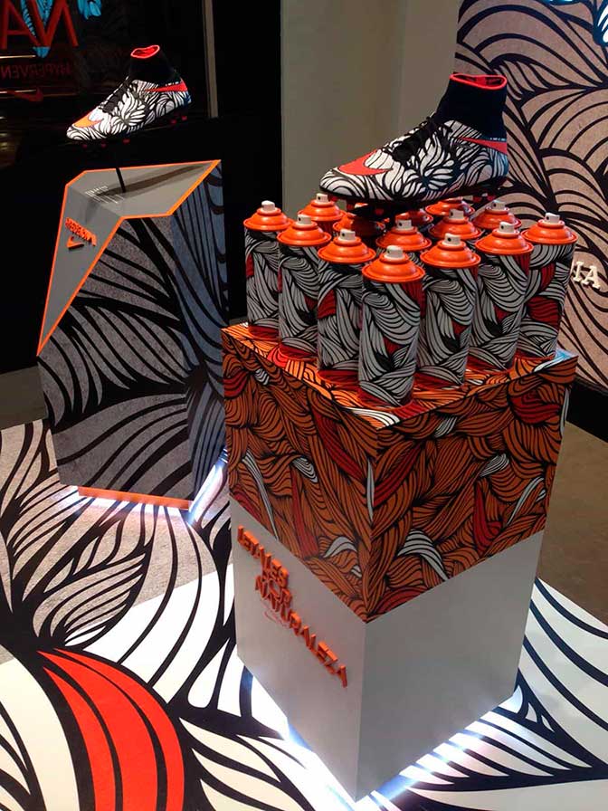 Visual merchandising en tiendas Nike