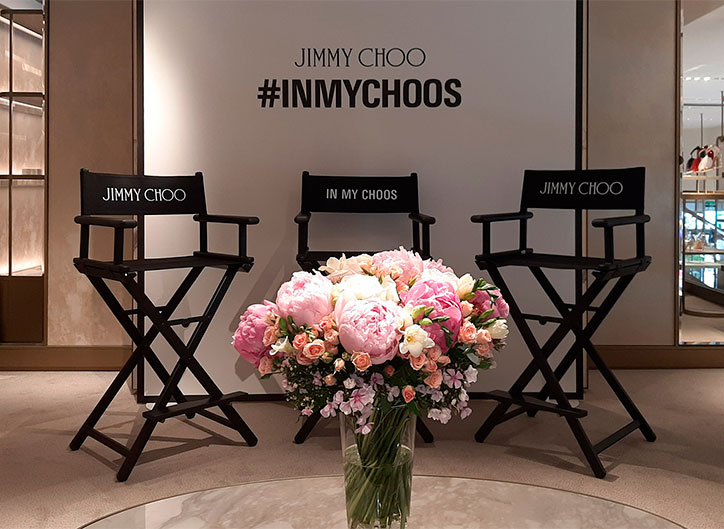 Comunicación gráfica para evento Jimmy Choo