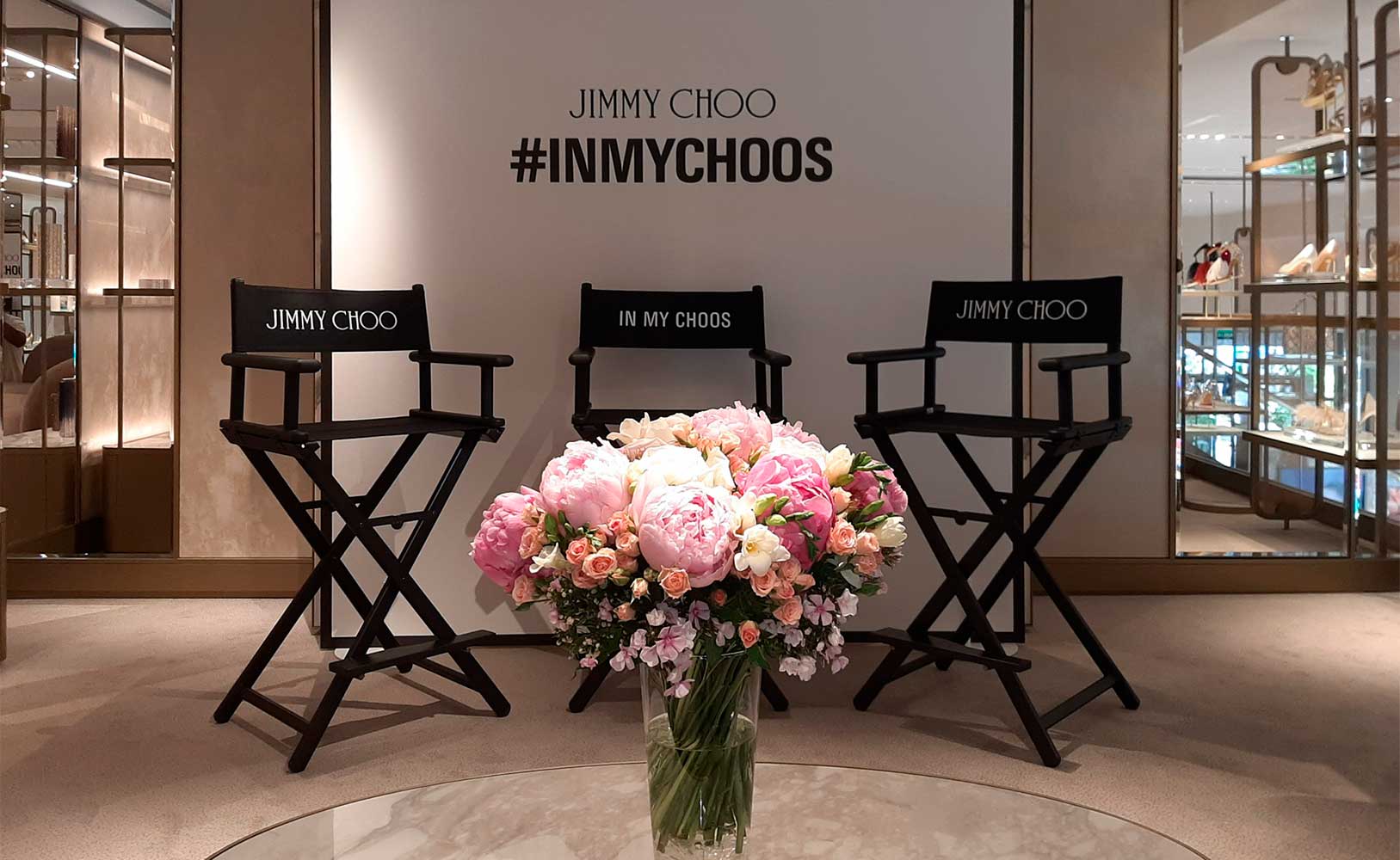 Comunicación gráfica para evento Jimmy Choo INMYCHOOS