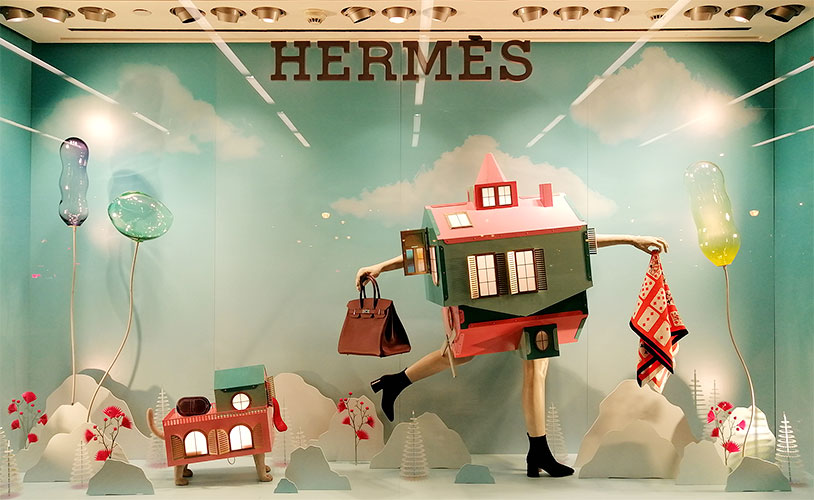 Diseño de escaparates para Hermès