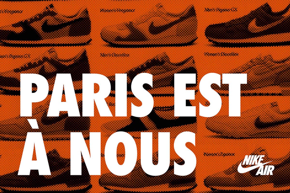 Decoración gráfica para una tienda Nike en París