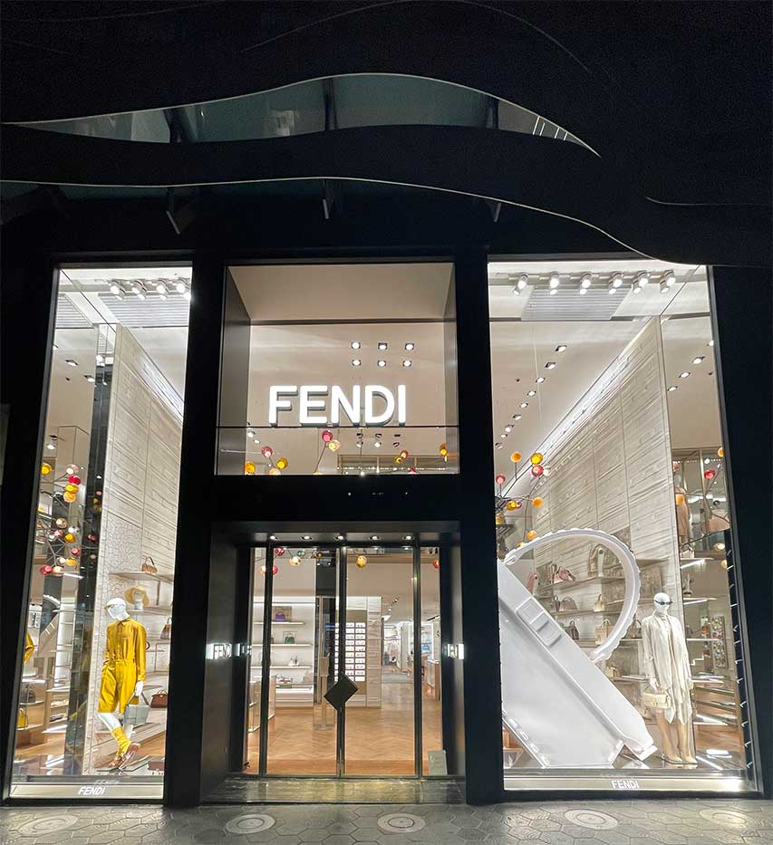 Decoración de escaparates Fendi