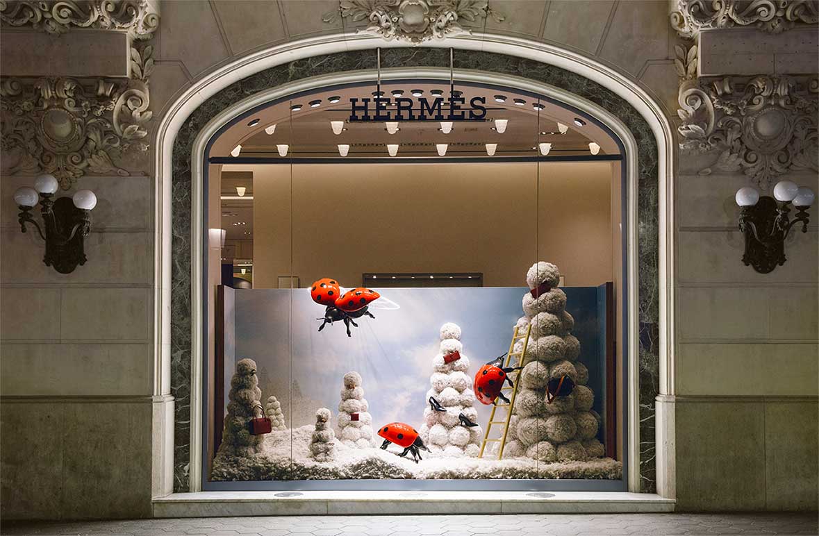 Diseño de escaparates para Hermès