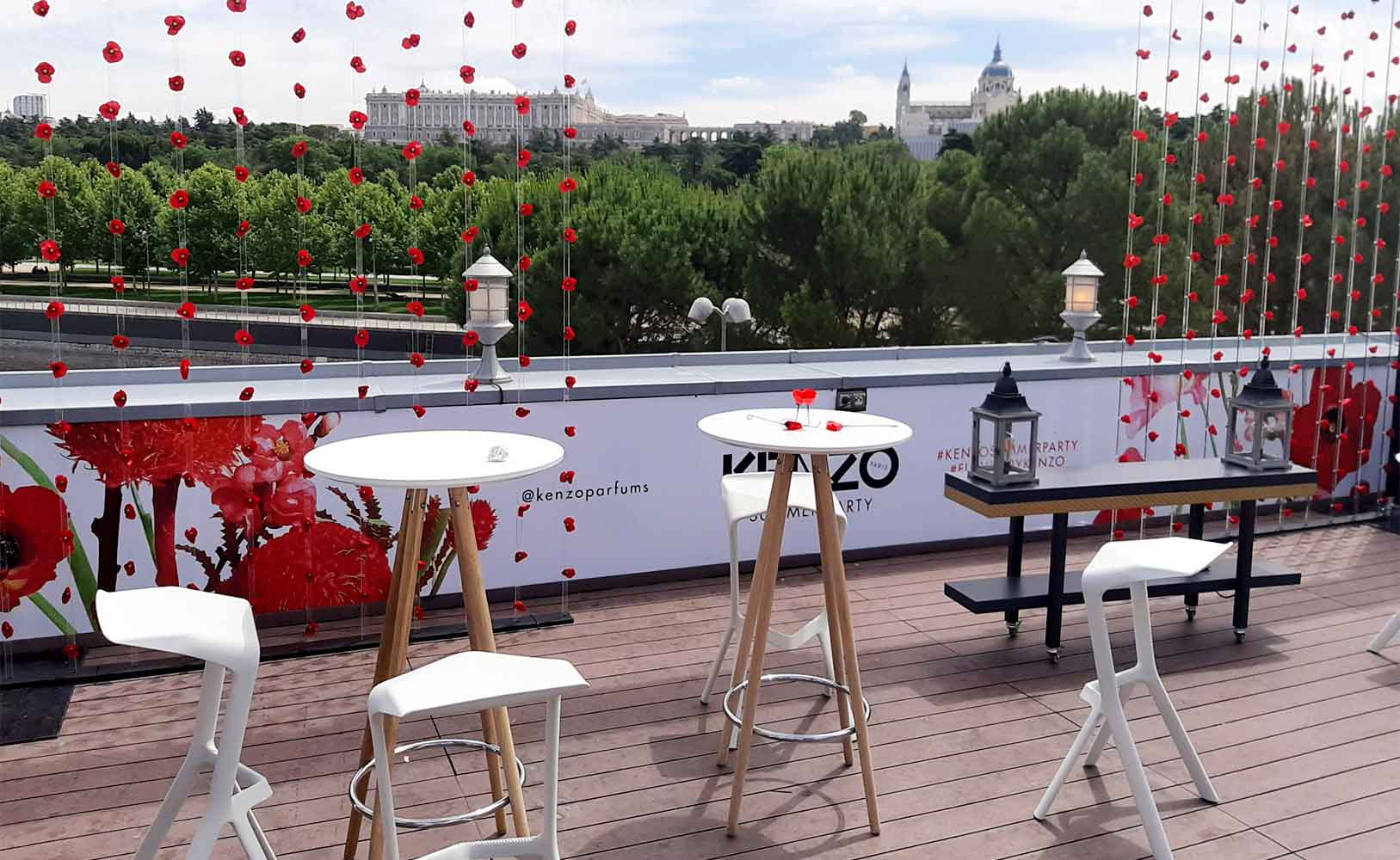 Decoración de un evento de marca para Kenzo.