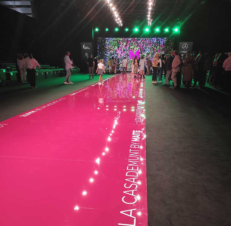Producción e instalación de pasarela en la Semana de la Moda de Madrid.