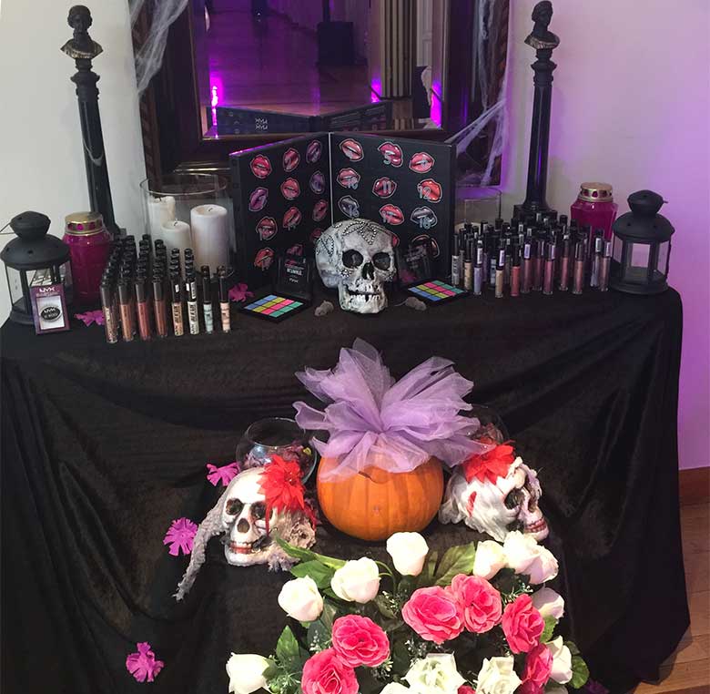 Decoración de evento de marca para NYX Cosmetics.