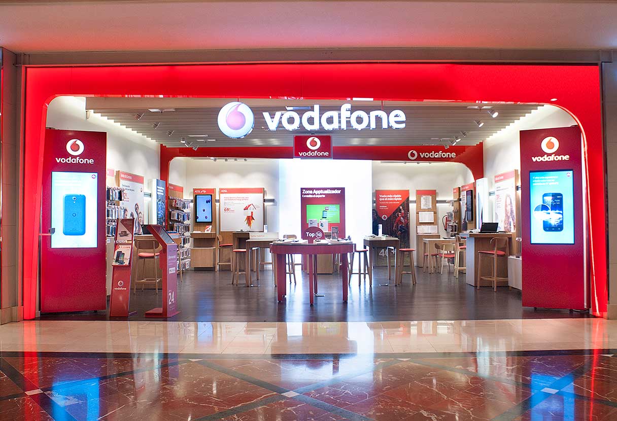 Decoración integral en el punto de venta para Vodafone