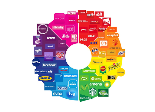 Círculo de colores relacionados con empresas