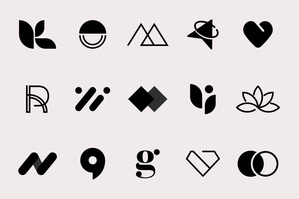 Diseños de logotipos basados en figuras