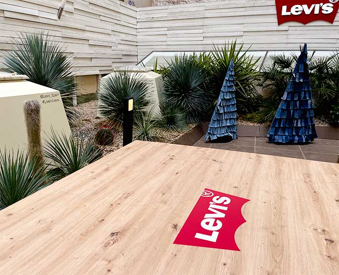 Creación de la decoración para el pop-up store de Levi’s