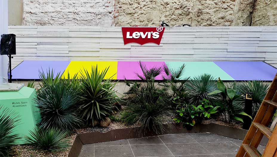 Creación de la decoración para el pop-up store de Levi’s