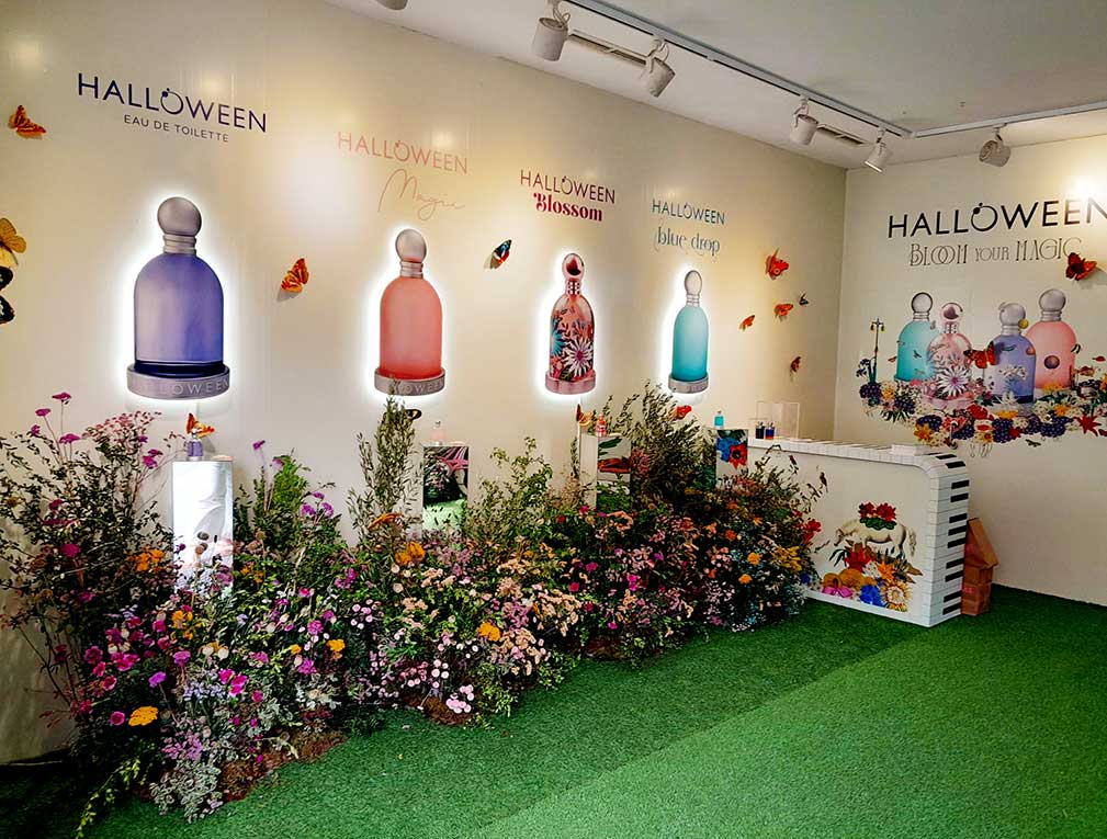 Pop-up experiencial del perfume Halloween, campaña de verano 2023 en Callao, Madrid