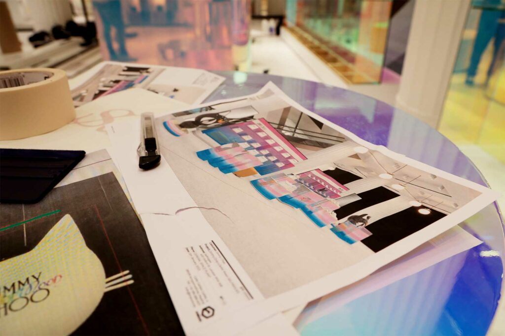 Producción de un pop up para Jimmy Choo x Sailor Moon