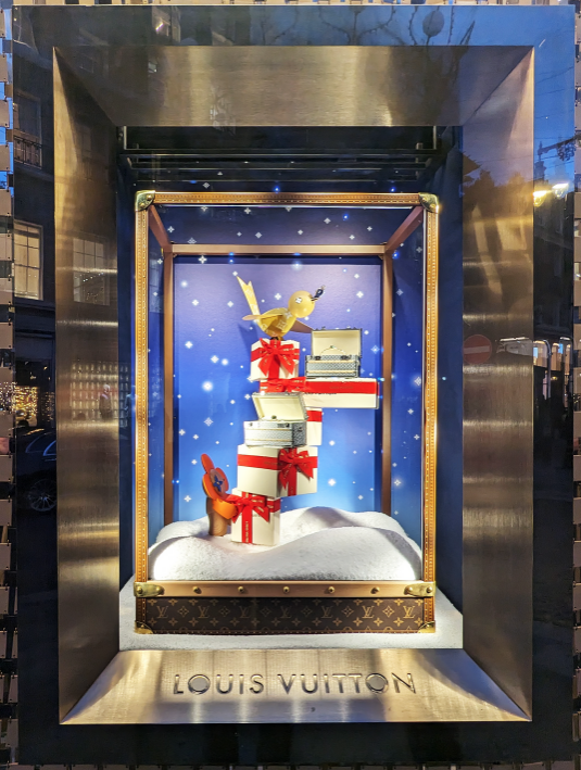 Escaparate Louis Vuitton, New Bond Street, Londres. Campaña de Navidad.