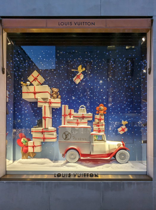 Escaparate Louis Vuitton, New Bond Street, Londres. Campaña de Navidad.